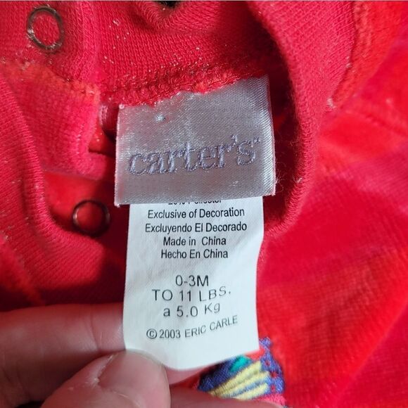 VINTAGE Eric Carle velvet striped The‎ Hungry Catapillar one piece 0-3 months - Picture 6 of 8